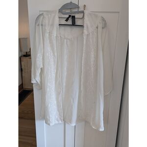 Cream Embroidered Women's Kimono